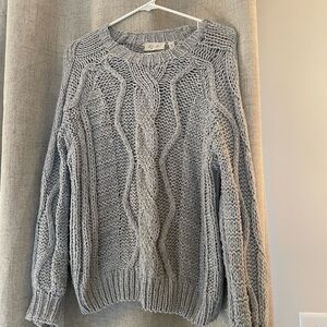 RD Style Light Gray Cable Knit Sweater